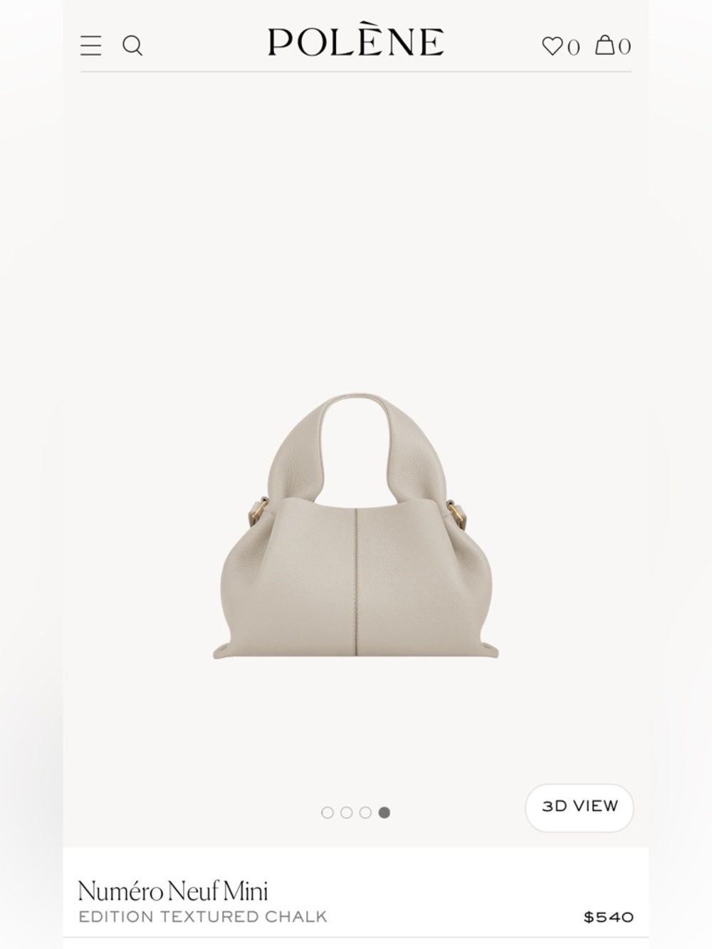 Polène Chalk Textured Numéro Neuf Mini Shoulder Bag